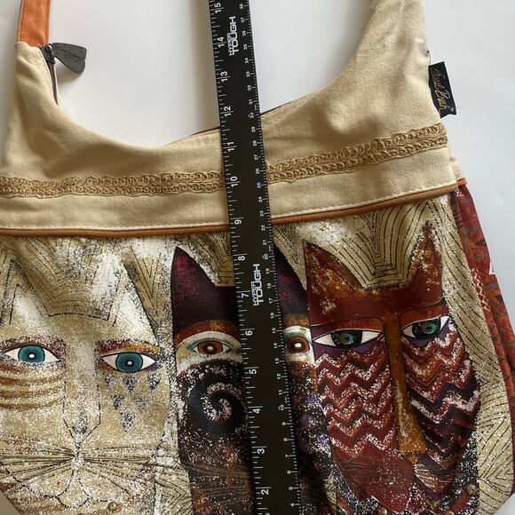 Laurel Burch "Ancestral Cats"  Medium Scoop Top Bag -Cotton Canvas Tote - LB4762 - Picture 10 of 13